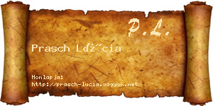Prasch Lúcia névjegykártya